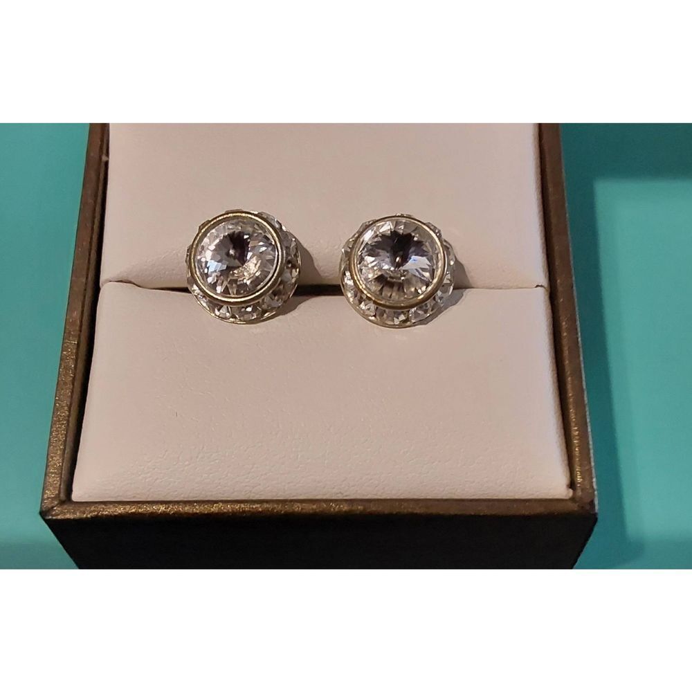 Beautiful Sparkling Swarovski Crystal Rondelle Stud Earrings